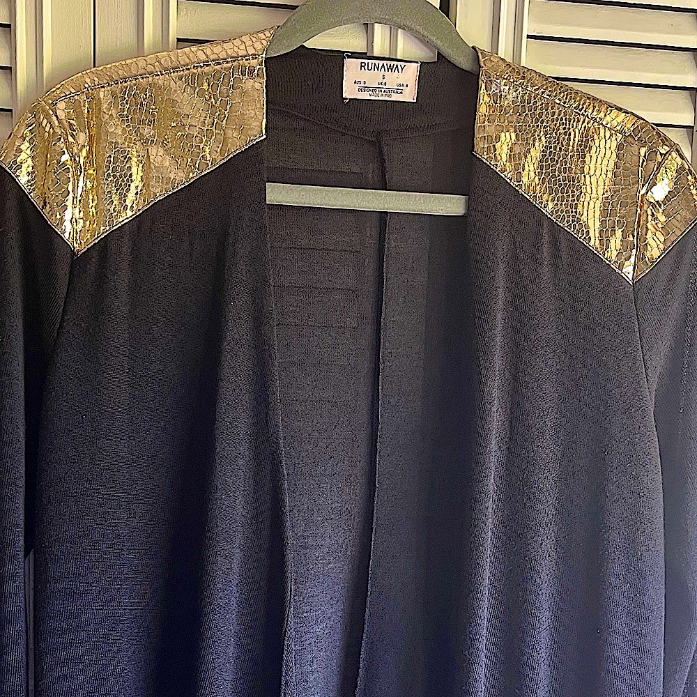 Black Cardigan with Gold Accents - Picture 2 of 8